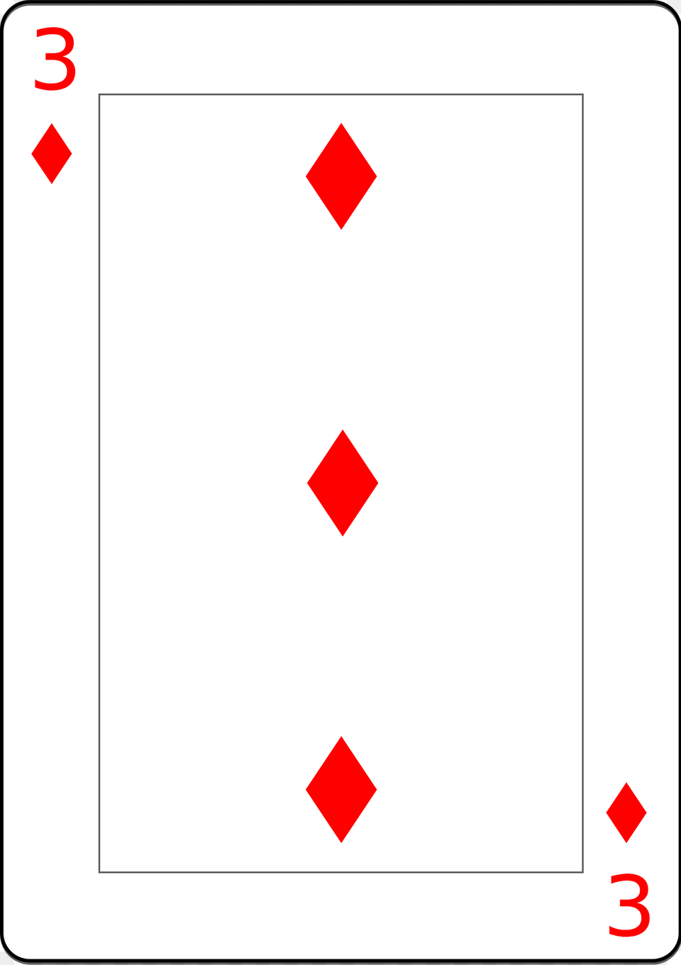 Three Of Diamonds Clipart Free Png