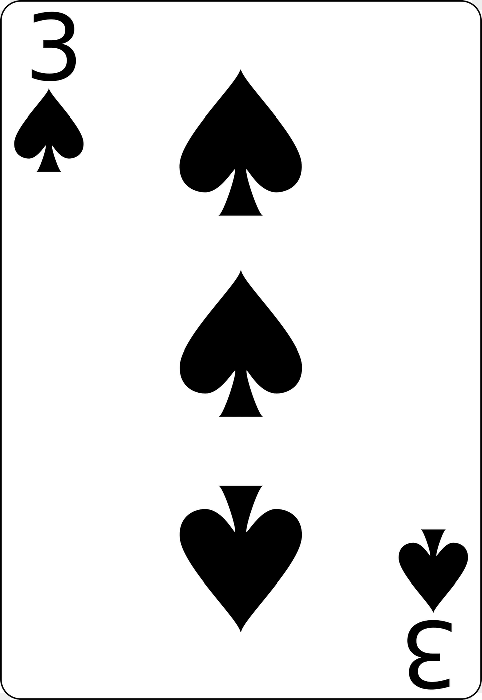 Three Of Spades Clipart, Stencil, Symbol Free Png