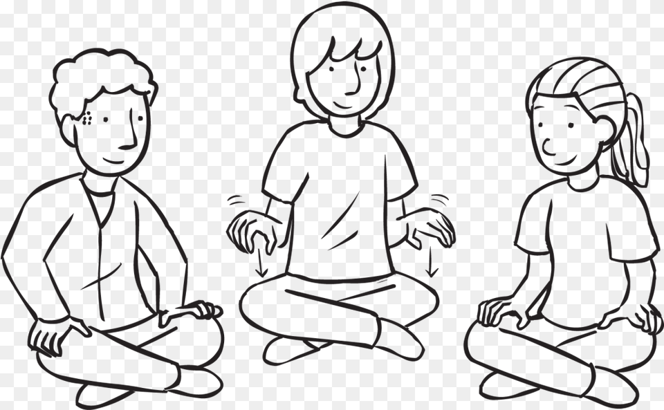Three People Sitting In A Circle Tapping Their Hands Sitting, Kneeling, Person, Face, Head Free Png