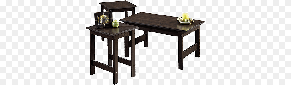 Three Piece Casual Table Set In Cinnamon Cherry Sauder Coffee Table Set, Architecture, Room, Kitchen Island, Kitchen Png Image