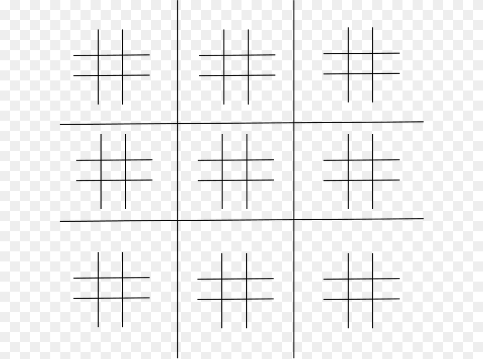Three Player Tic Tac Toe Number, Gray Free Png
