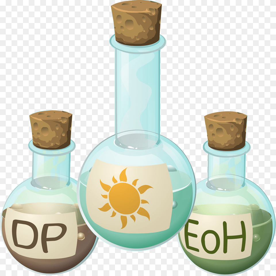 Three Potions Clipart, Cork, Glass Free Png