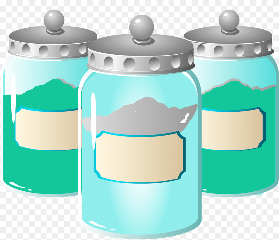 Three Powder Jars Clipart, Jar Free Png Download