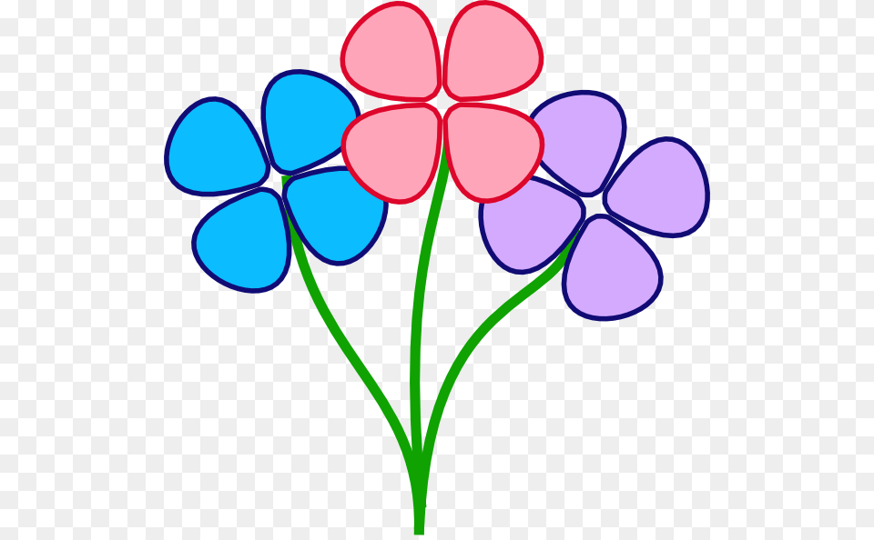 Three Pretty Flowers Clip Art, Flower, Graphics, Pattern, Petal Free Png