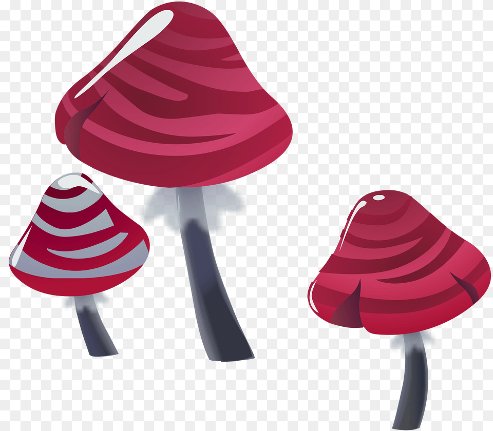 Three Red Mushrooms Clipart, Agaric, Fungus, Mushroom, Plant Png