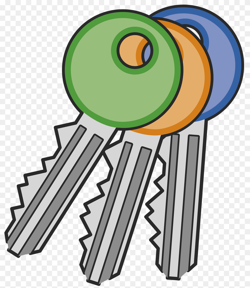 Three Round Keys Clipart, Key, Dynamite, Weapon Png