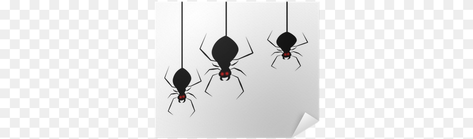 Three Scary Spiders With Red Eyes Hanging Poster Spider, Animal, Invertebrate, Black Widow, Insect Png Image