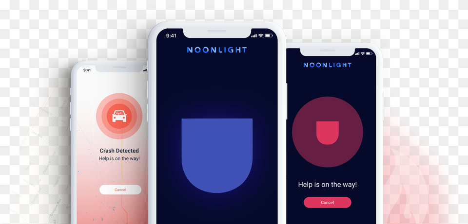Three Smart Phones Showing Various Emergency Notifications Noonlight App, Electronics, Mobile Phone, Phone Png