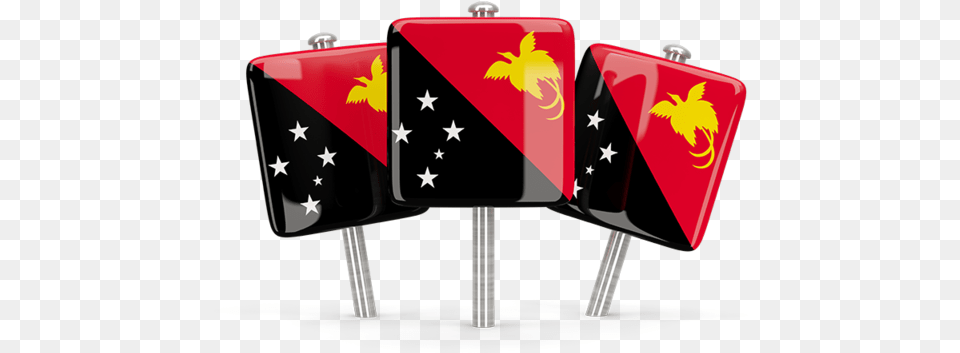 Three Square Pins Papua New Guinea Flag, First Aid Free Png