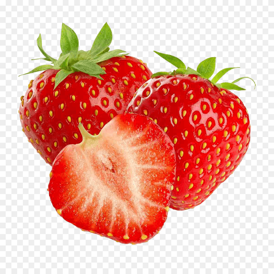 Three Strawberries, Berry, Food, Fruit, Plant Free Png