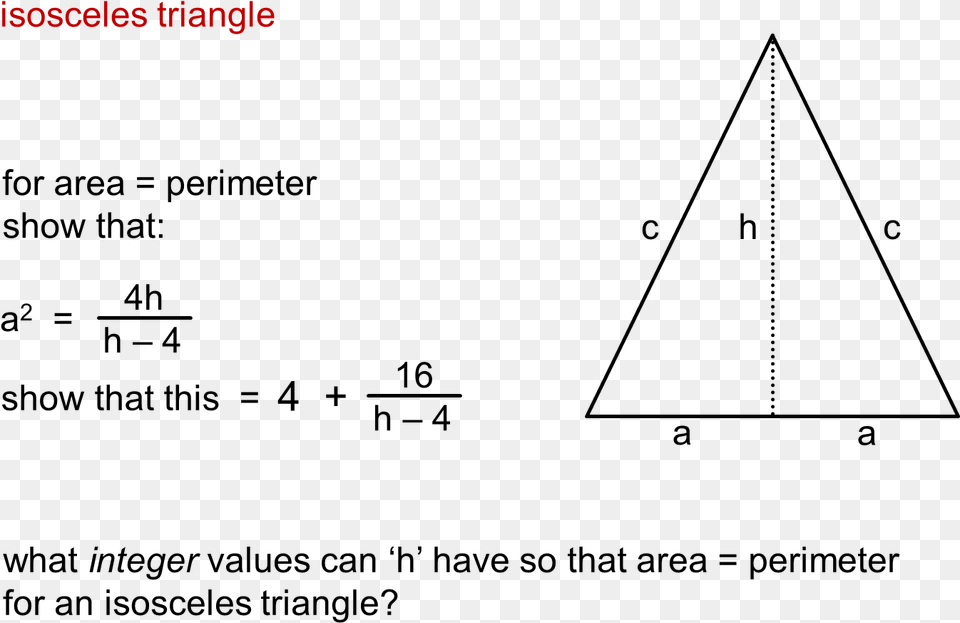 Three Triangles Sum To The Large Triangle Isosceles Triangle Perimeter Area Free Transparent Png