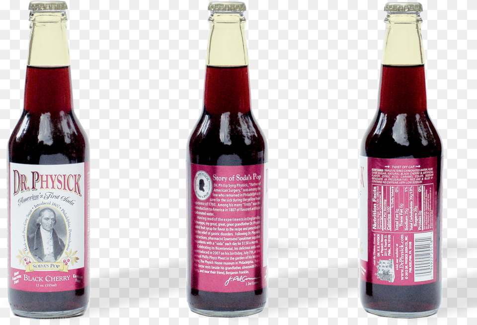 Three Views Of Dr Dr Physick Soda, Alcohol, Beer, Beverage, Bottle Png