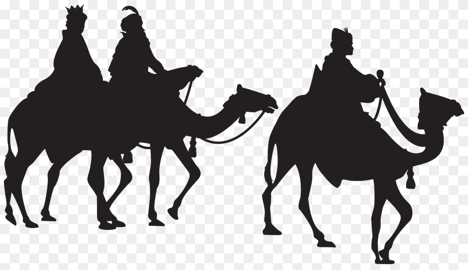 Three Wise Men Clip Art Black, Animal, Camel, Mammal, Adult Free Transparent Png