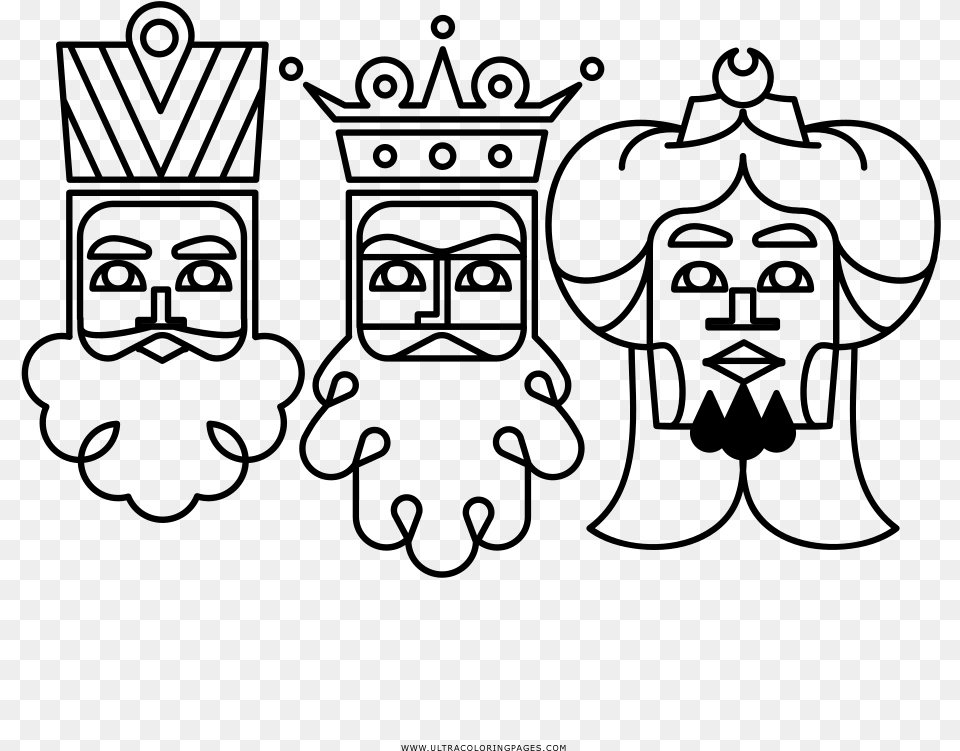 Three Wise Men Coloring, Gray Png