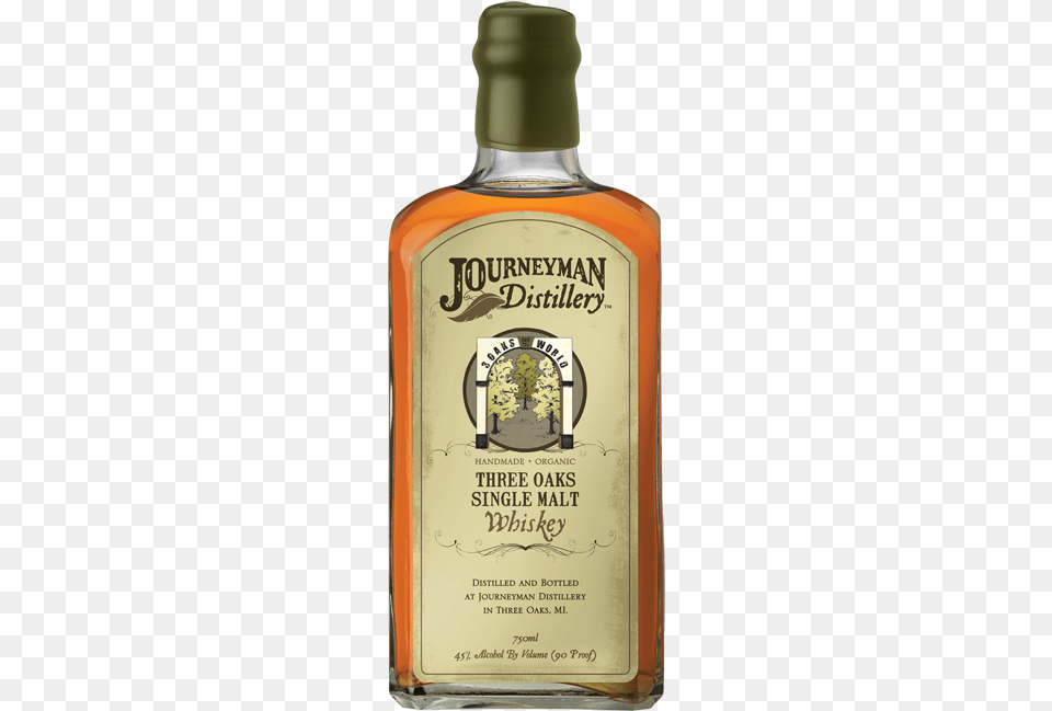 Threeoaks Journeyman Distillery Whiskey Featherbone Bourbon, Alcohol, Beverage, Liquor, Whisky Png Image