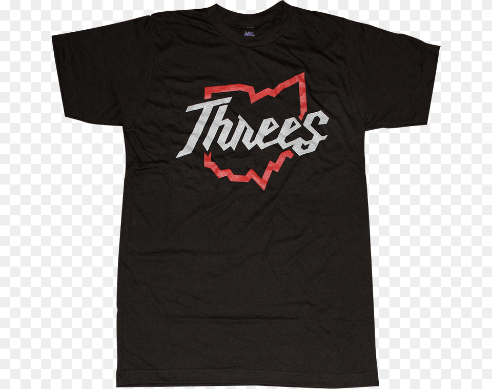 Threes Script Outline T Shirt Columbus Ohio Active Shirt, Clothing, T-shirt Free Png