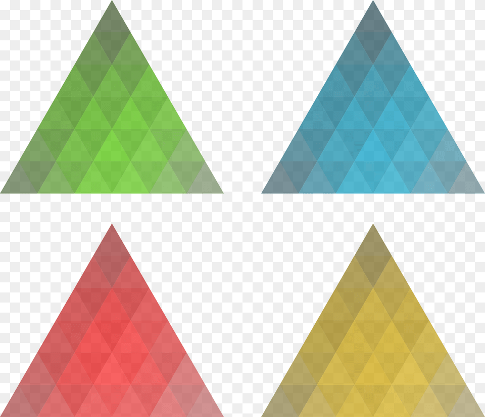 Threesome Green Blue Red Yellow Colors Shapes Coloured Shapes, Triangle Png Image