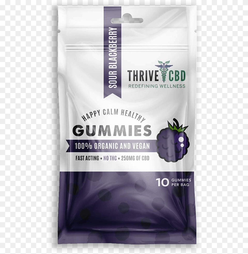 Thrive Cbd Sour Gummies Sour Blackberry Blueberry, Bag, Advertisement, Food Png