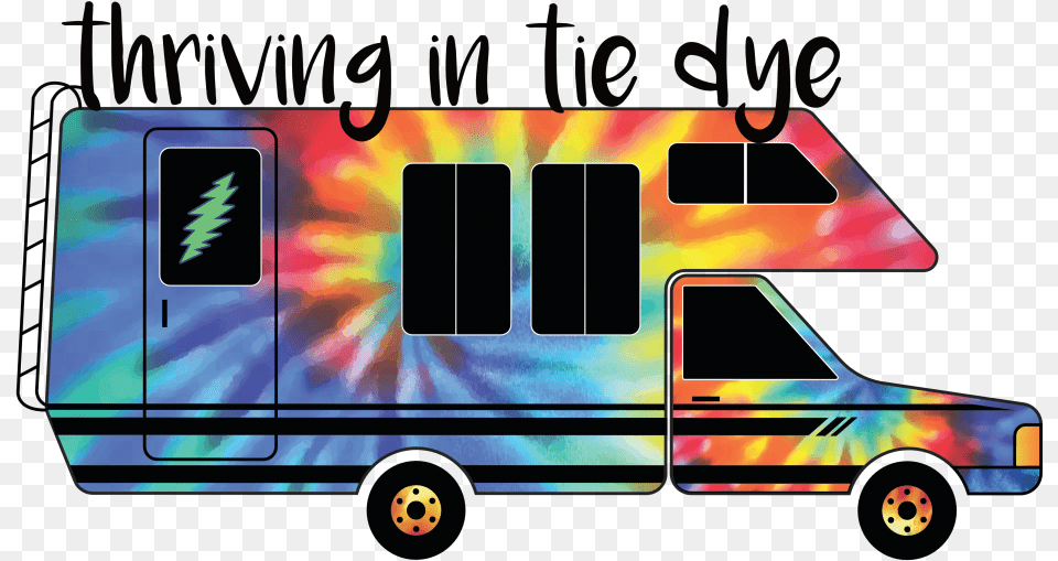 Thriving In Tie Dye Tie Dye Camper, Transportation, Van, Vehicle, Ambulance Free Png Download