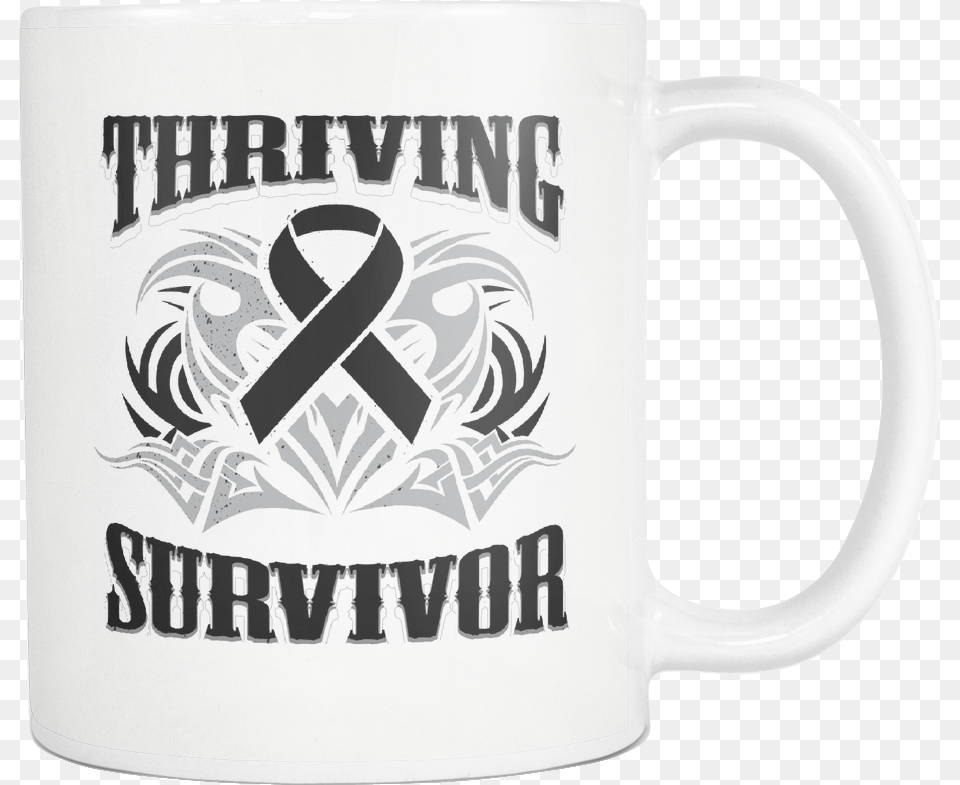 Thriving Survivor Black Ribbon Melanoma Skin Cancer Melanoma, Cup, Beverage, Coffee, Coffee Cup Free Png Download