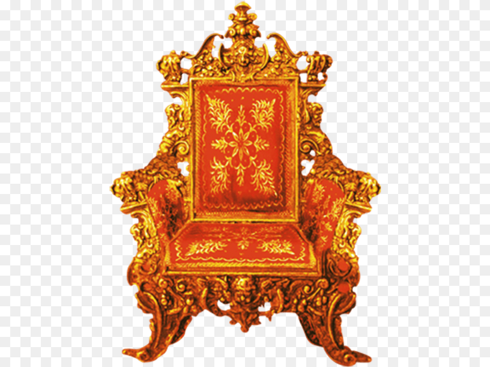 Throne Golden Chair Antique Hd Image Golden Throne, Furniture Free Transparent Png