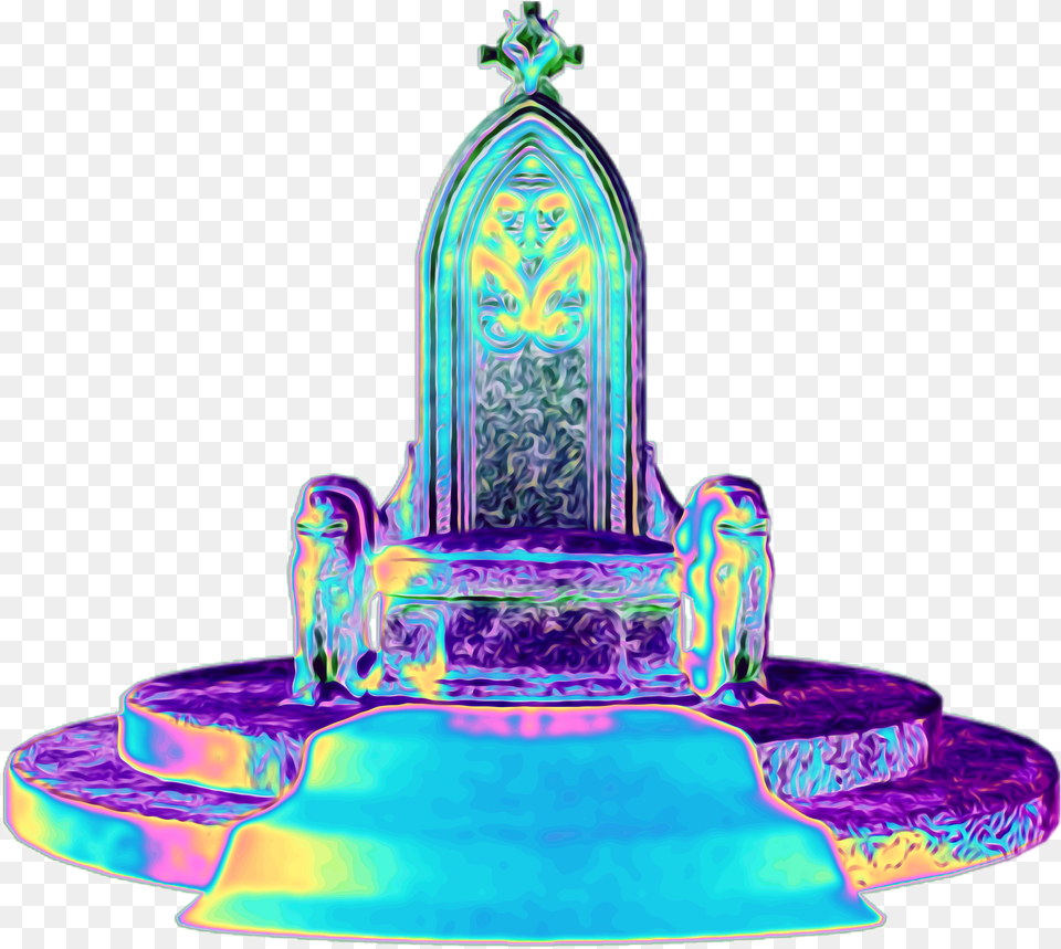 Throne Holographic Holo Colorful Rainbow Pa Illustration, Food, Birthday Cake, Cake, Cream Png Image