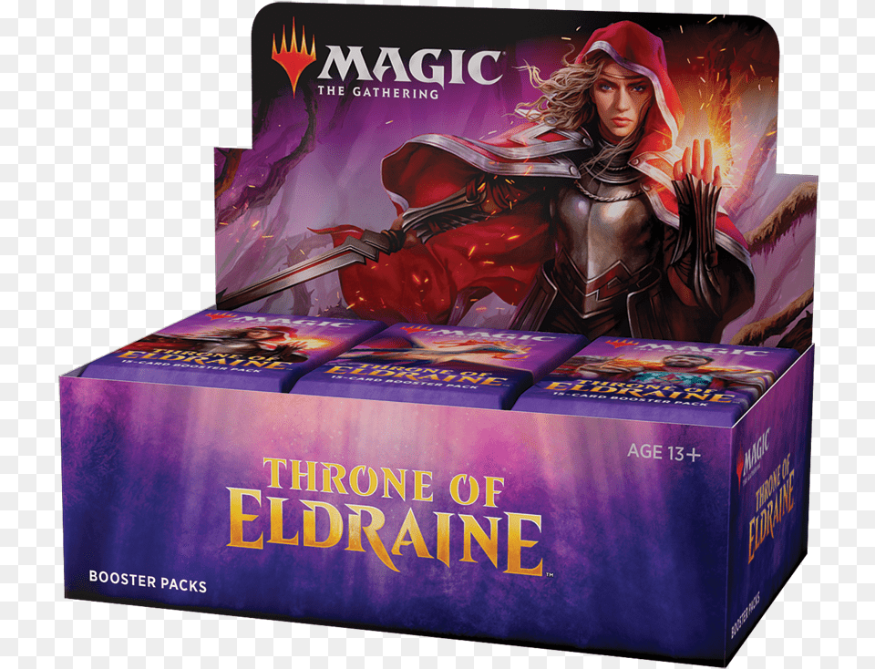 Throne Of Eldraine Booster Box, Book, Publication, Adult, Female Png