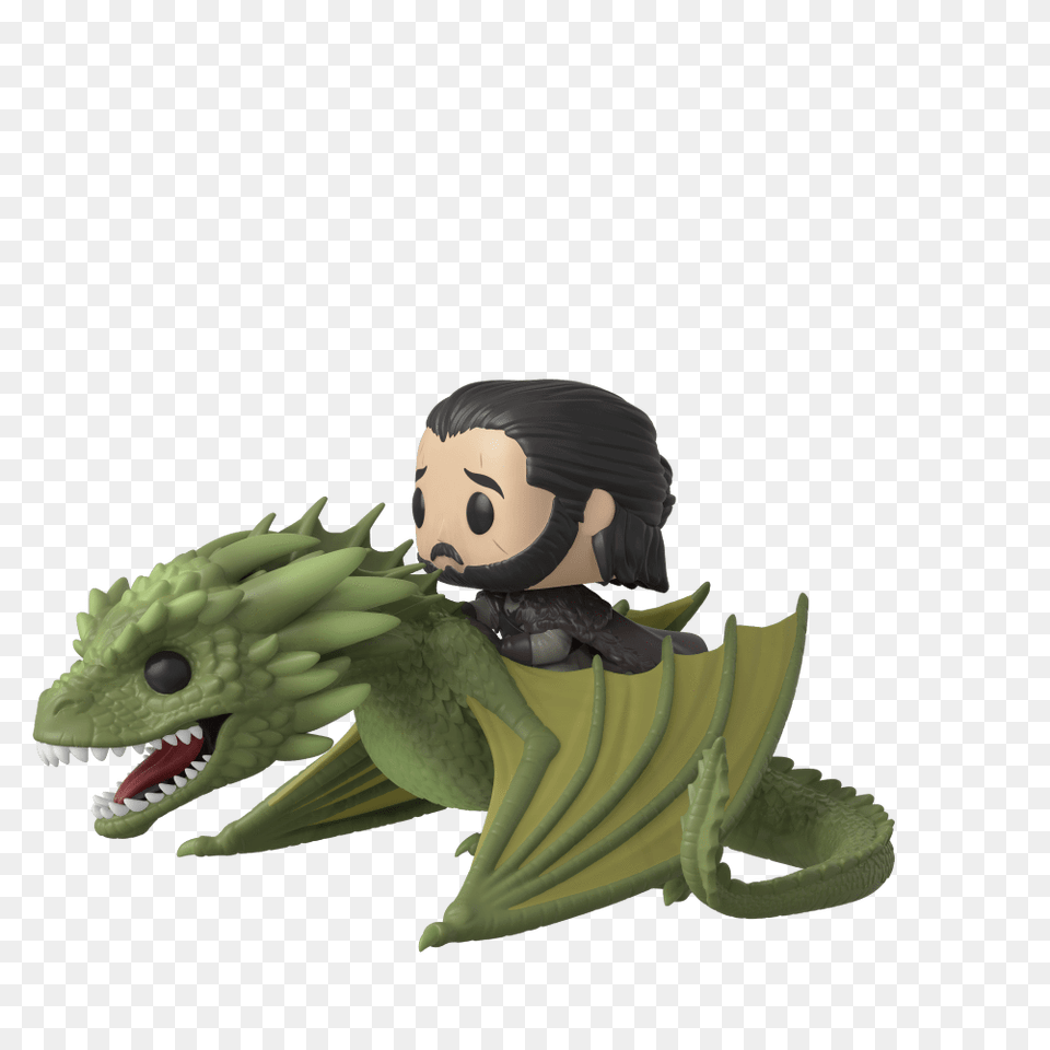 Thrones Jon Snow With Rhaegal Ride Game Of Thrones Pop Figures, Animal, Dinosaur, Reptile, Face Png