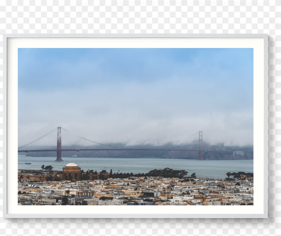 Through The Fog Golden Gate Bridge San Fransisco Cable Stayed Bridge, Urban, Waterfront, City, Water Png