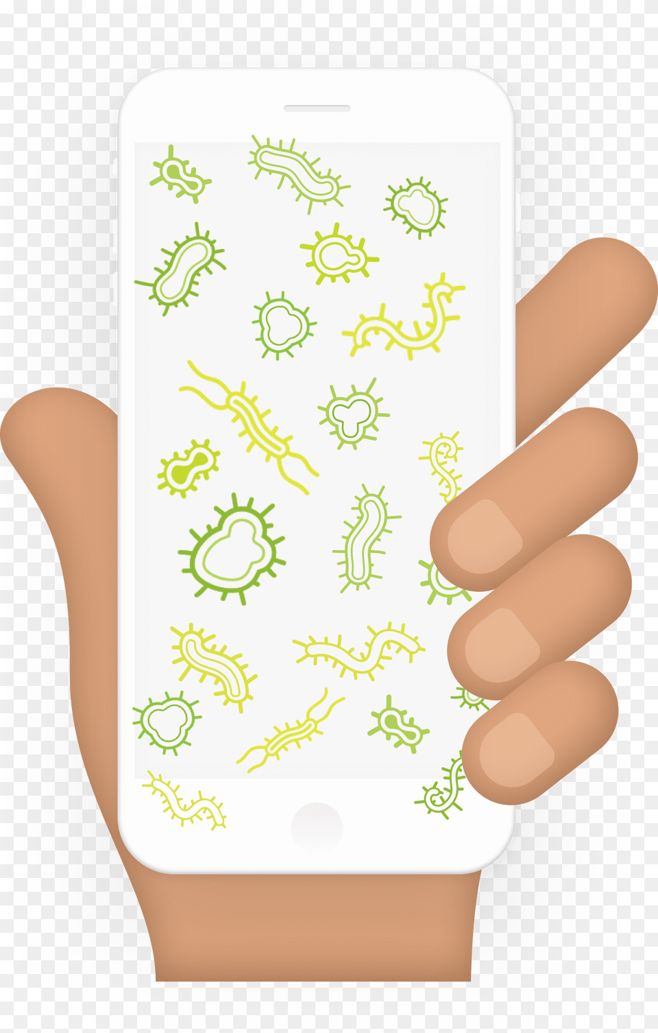 Throughout The Day All The Bacteria You Touch On Grocery Cell Phone Bacteria, Electronics, Mobile Phone, Pattern, Medication Free Png Download
