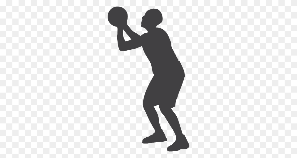 Throw Foul Shot, Silhouette, Person, Ball, Handball Free Png Download