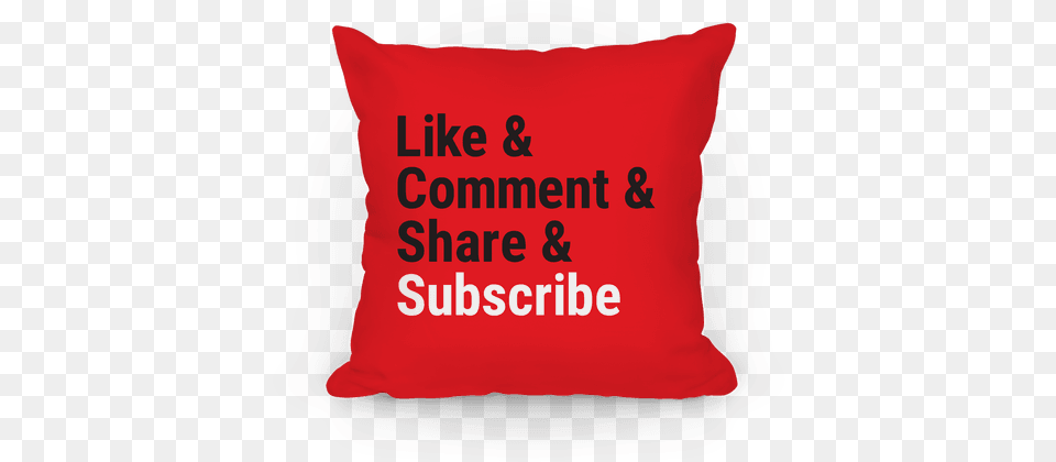 Throw Pillow Like Share Subscribe Youtube, Cushion, Home Decor Free Png