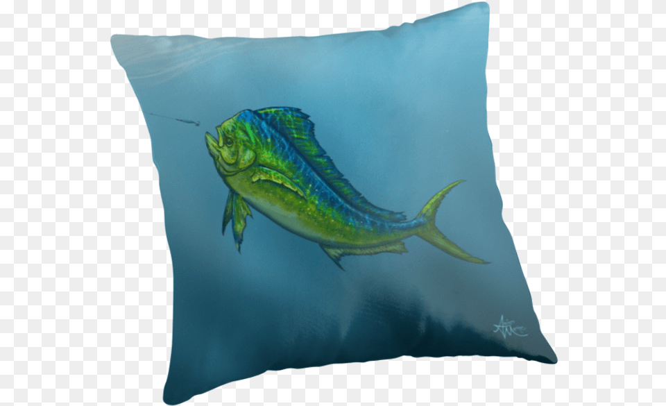 Throw Pillow Quotel Doradoquot Mahi Mahi El Dorado By Amber Marine Mahi Mahi Dolphin, Animal, Aquatic, Fish, Sea Life Png