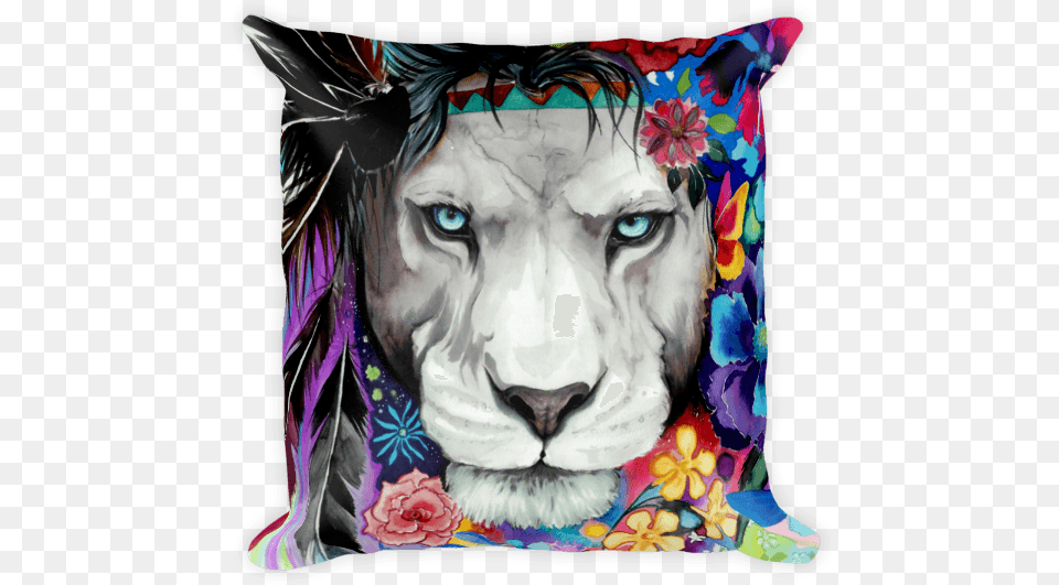 Throw Pillows Electro Threads Colorful Lion Lion Art, Cushion, Home Decor, Pillow, Baby Png