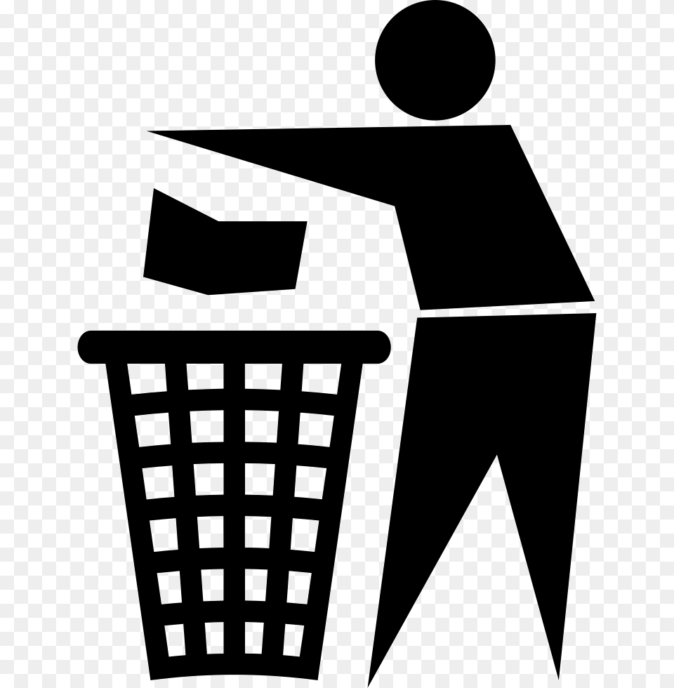 Throw To Paper Bin Icon Recyclable Logo Vector, Stencil, Basket Png Image