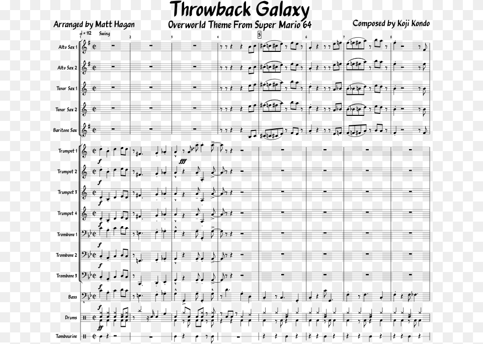 Throwback Galaxy Sheet Music Composed By Composed By Document, Gray Free Png