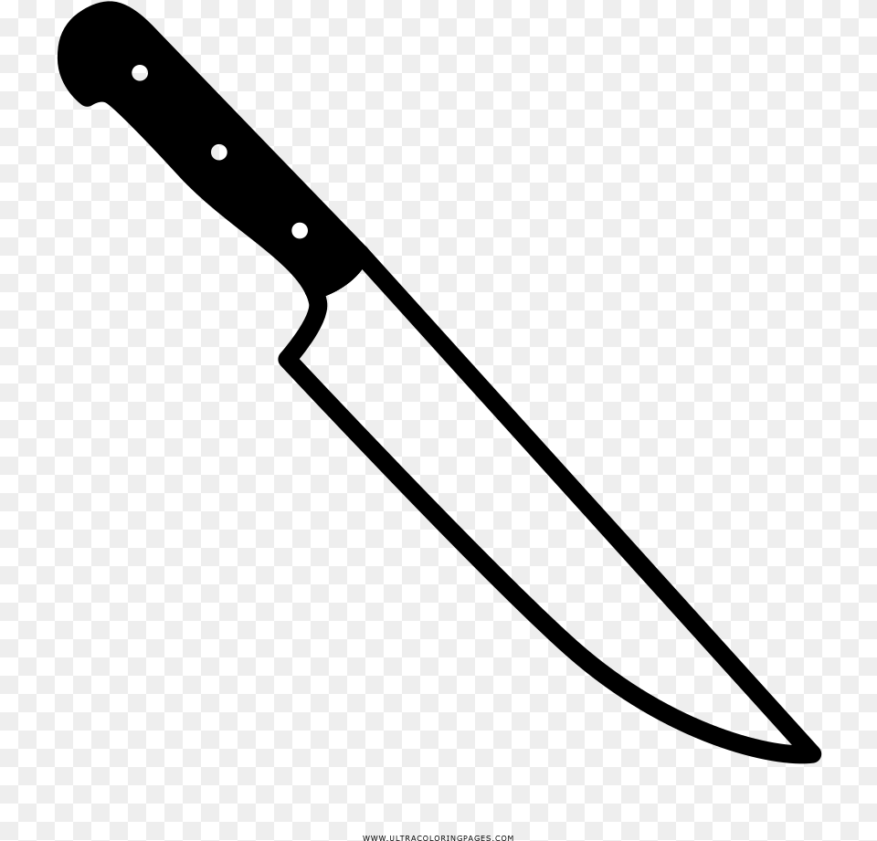 Throwing Knife Machete Hunting Dibujo De Un Cuchillo, Gray Free Transparent Png