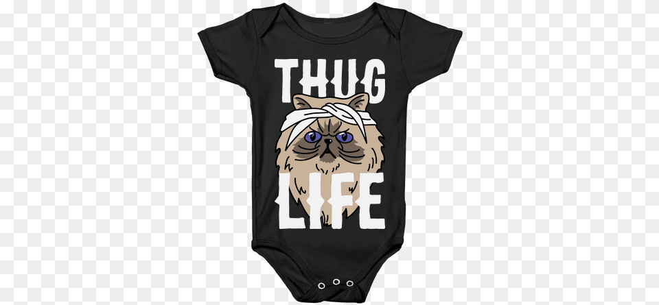 Thug Life Baby Onesy Best Gift Catsanimalsanimedogsmoviepets Hoodiet Shirtmug, Clothing, T-shirt, Shirt, Person Free Png Download
