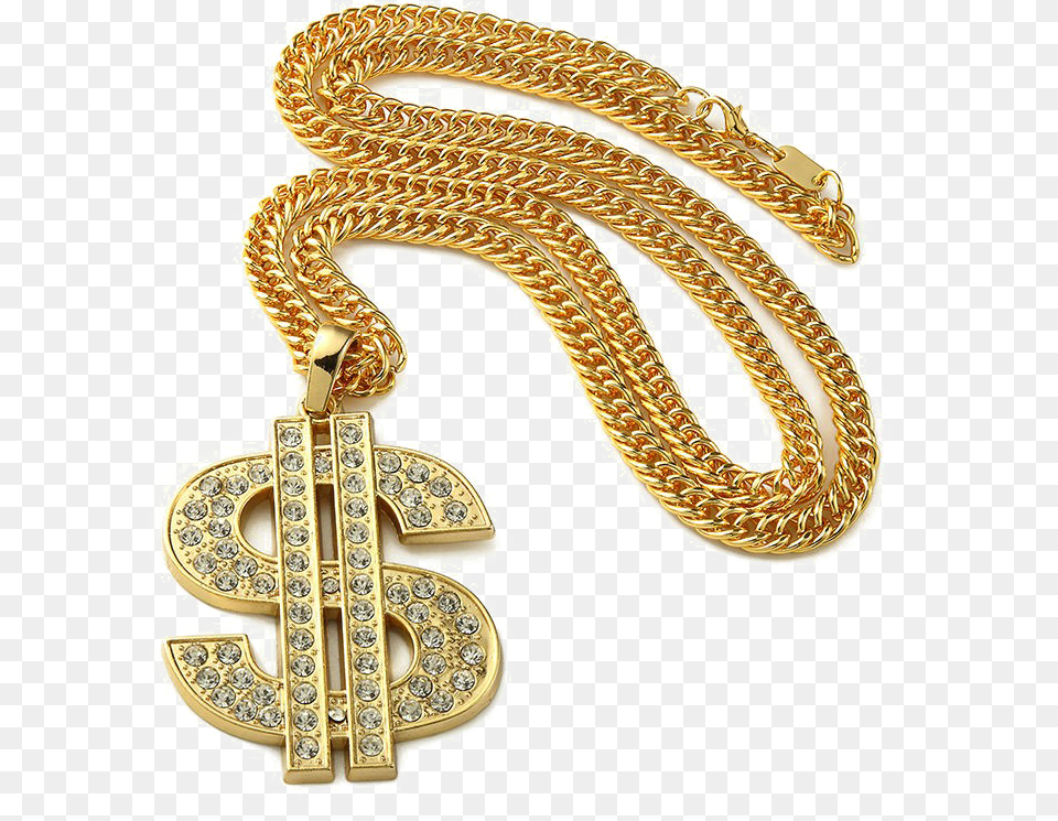 Thug Life Dollar Gold Chain Photo Big Dollar Sign Necklace, Accessories, Jewelry Free Transparent Png