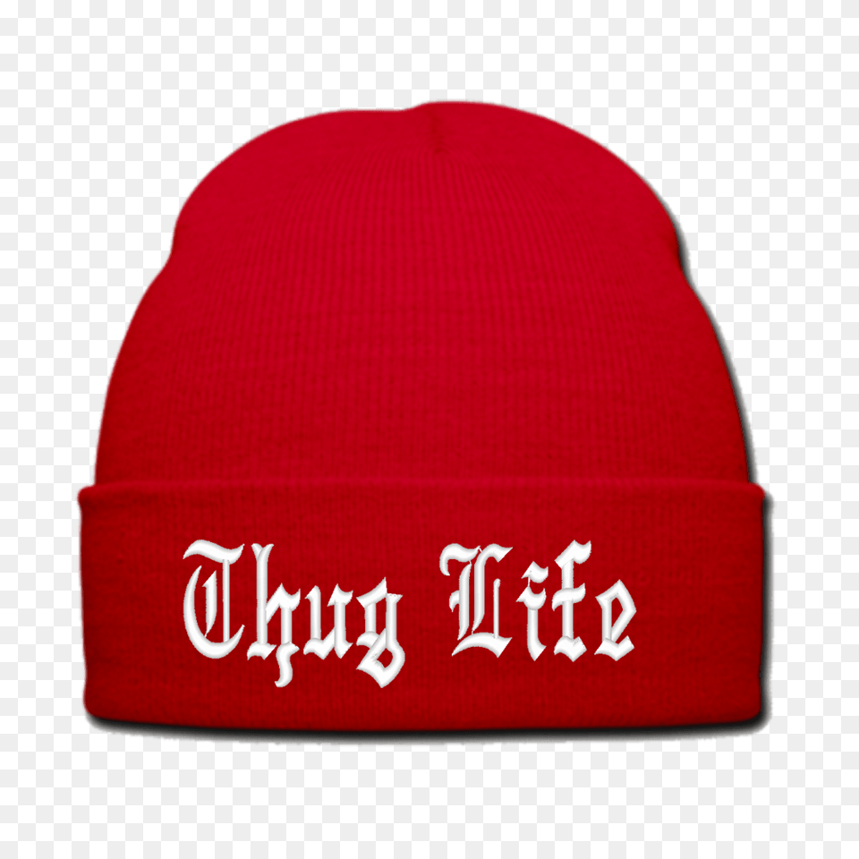 Thug Life Hat Red, Beanie, Cap, Clothing Free Png Download