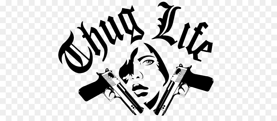 Thug Life Logo Guns, Firearm, Gun, Handgun, Weapon Free Png Download