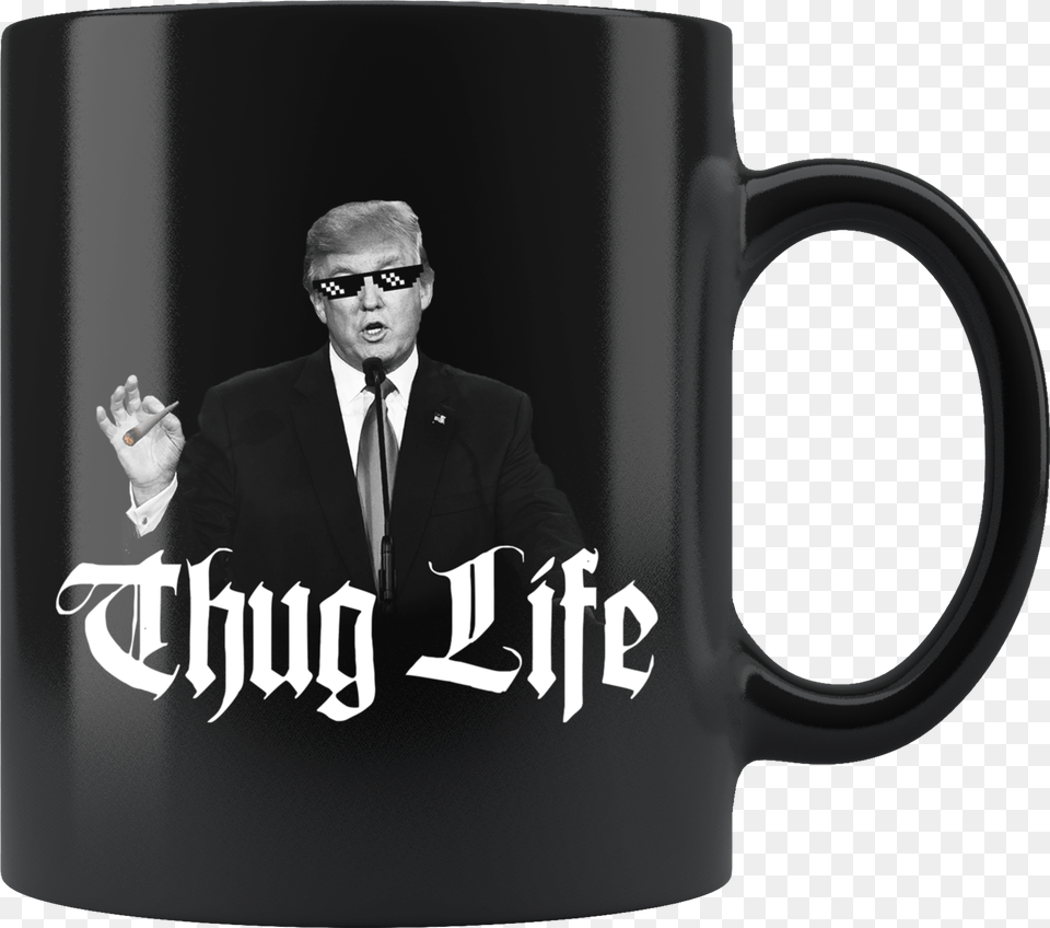 Thug Life Mug Mug, Adult, Person, Man, Male Png Image