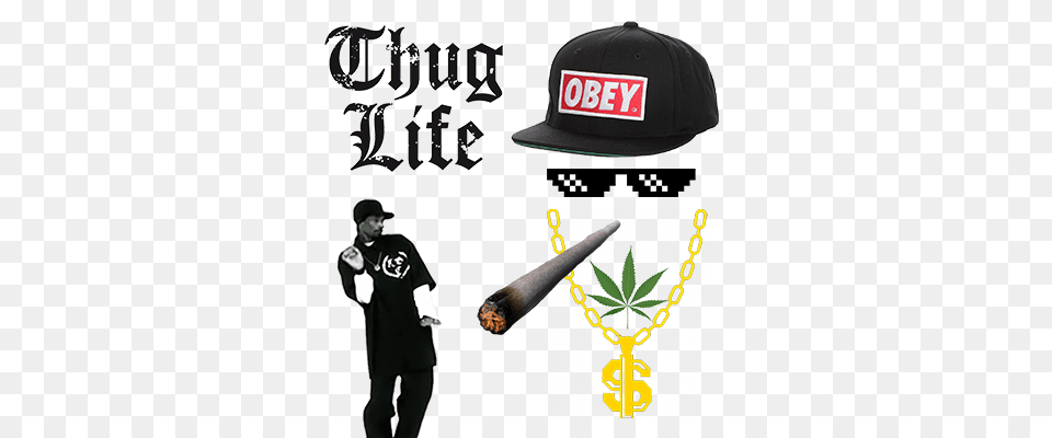 Thug Life Stickpng, Hat, Person, Baseball Cap, Cap Png Image