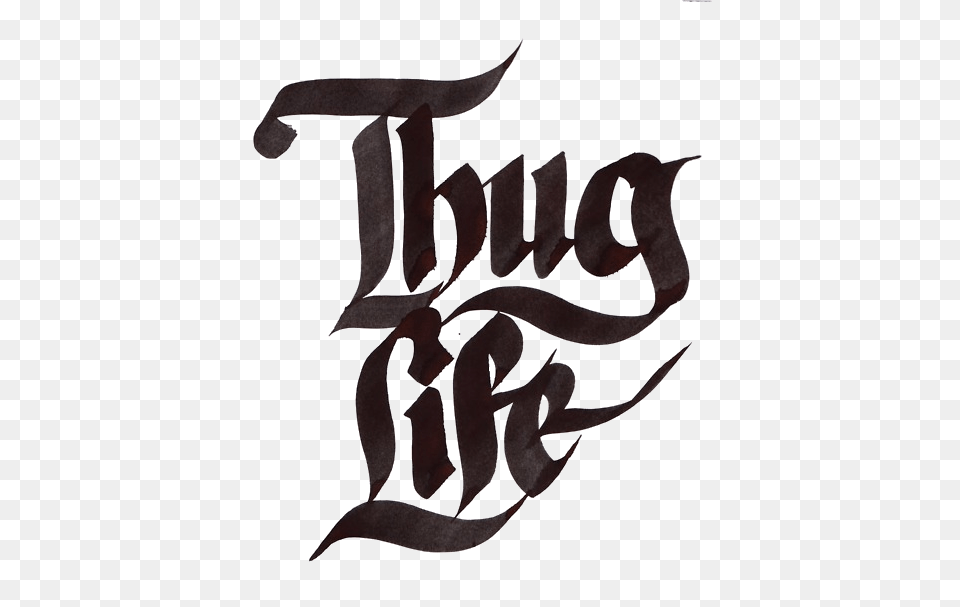 Thug Life Text Thick, Calligraphy, Handwriting, Smoke Pipe Free Png Download