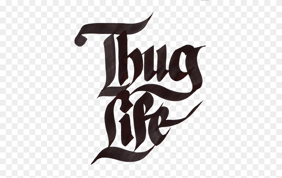 Thug Life Text Thick, Calligraphy, Handwriting, Smoke Pipe Free Transparent Png