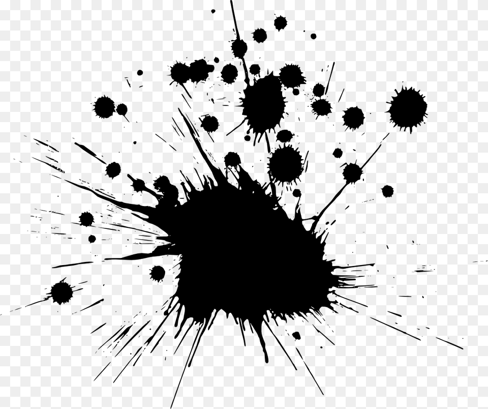 Thumb Black Color Splash, Silhouette, Stain, Art, Flower Free Png Download