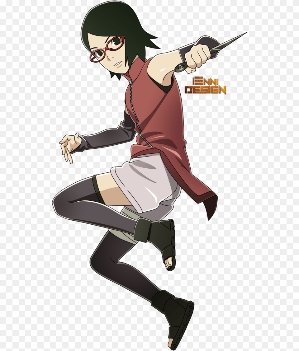 Thumb Boruto Next Generation Sarada Uchiha, Book, Comics, Publication, Person Png Image