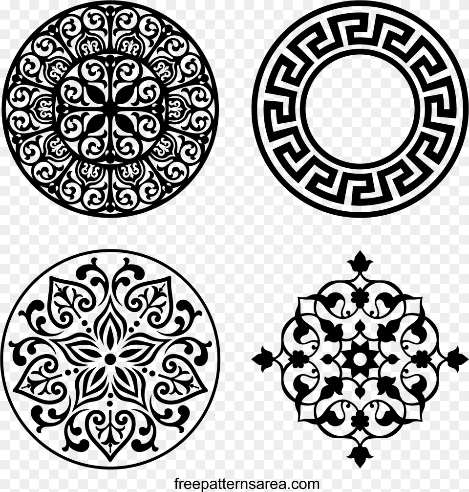 Thumb Circle Floral Pattern Vector, Gray Free Png Download