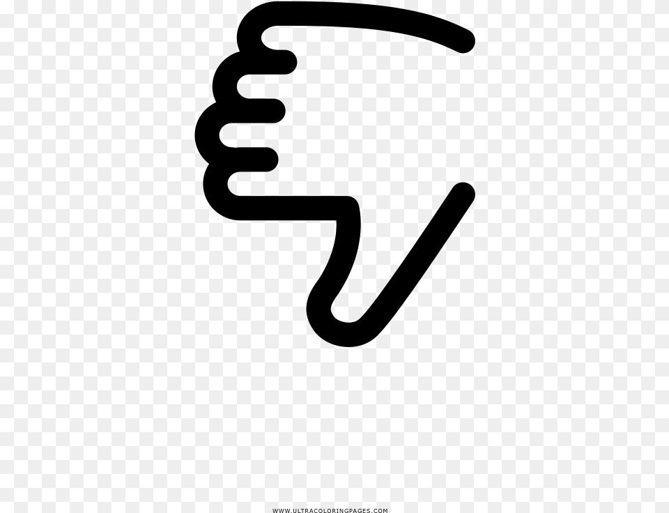 Thumb Down Coloring Page, Gray Png