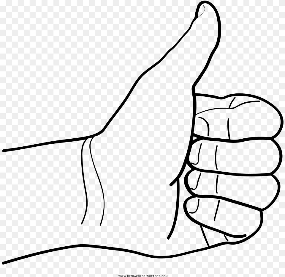 Thumb Drawing Royalty Free Huge Freebie Download Thumbs Up In Coloring Page, Gray Png